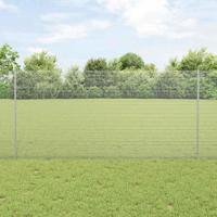 VidaXL Hek met paal zilver 1,2 x 25 m staal - thumbnail