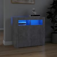 VidaXL Dressoir met led-verlichting 80x35x75 cm betongrijs - thumbnail