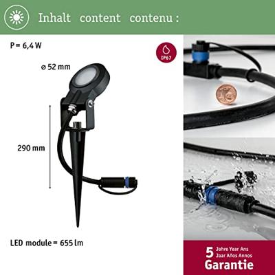 Paulmann Sting 93934 Verlichtingssysteem Plug&Shine LED-tuinspot LED 6 W Warmwit Antraciet Paulmann Sting 93934 Verlichtingssysteem Plug&Shine LED-tuinspot LED 6 W Warmwit Antraciet