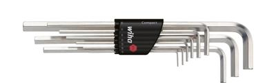 Wiha 352H9 Stiftsleutelset in Compact houder zeskant 9-delig hoogglans vernikkeld - 01222