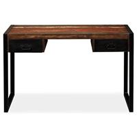 Bureau met 2 lades 120x50x76 cm massief gerecycled hout - thumbnail
