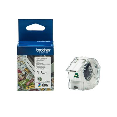 Brother CZ1002 Rol met etiketten 12 mm x 5 m Papier Wit 1 stuk(s) Permanent hechtend Gekleurde etikettenrol - thumbnail