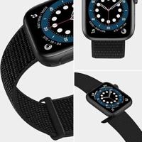Nylon sport loop band - Zwart - Extra sterke klittenbandsluiting - Geschikt voor Apple Watch 38mm / 40mm / 41mm / 42mm - thumbnail