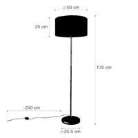 QAZQA Vloerlamp zwart met kap wit 50 cm - Simplo - thumbnail