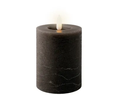 Lumineo LED kaars Grijs/warm wit 7x11.2cm Lumineo LED kaars Grijs/warm wit 7x11.2cm