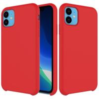 Effen kleur Liquid silicone schokbestendig Case voor iPhone 11 (rood) - thumbnail
