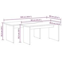 Salontafel 2 pcs Wasbruin 100 x 69 x 35.5 cm Massief grenenhout - thumbnail