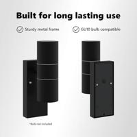 VidaXL Buiten wandlamp 2 pcs zwart 7 x 10 x 22 cm rvs en glas - thumbnail