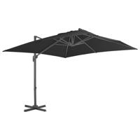 VidaXL Zweefparasol met aluminium paal 3x3 m zwart - thumbnail