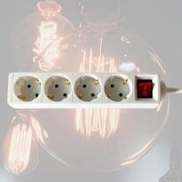 Stekkerdoos BRASQ 4 voudig 3 meter wit - thumbnail