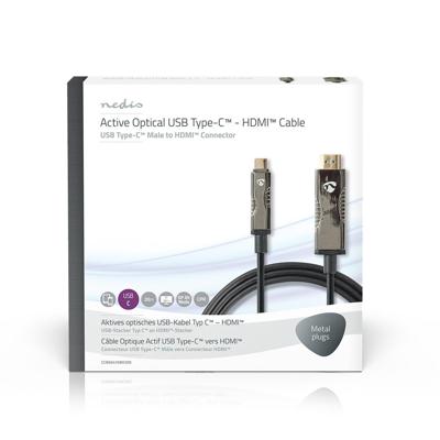 Nedis CCBG6410BK200 Usb Type-c™ Naar Hdmi™-kabel Aoc Type-c™ Male - Hdmi™-connector 20,0 M Zwart