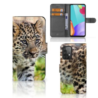 Samsung Galaxy A52 | Telefoonhoesje | Met pasjeshouder | Baby Luipaard
