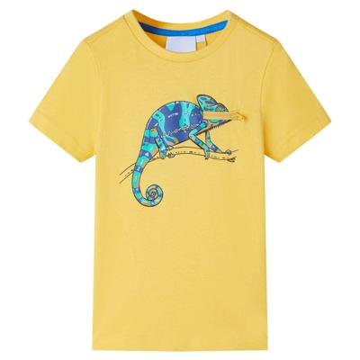 Kindershirt met korte mouwen 140 lichtokerkleurig Kindershirt met korte mouwen 140 lichtokerkleurig