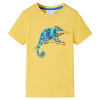 Kindershirt met korte mouwen 140 lichtokerkleurig - thumbnail