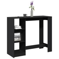 Bartafel met schap 124x46x103,5 cm bewerkt hout zwart - thumbnail