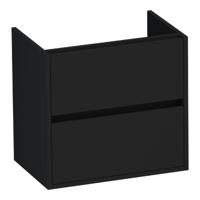 Brauer Adore - Onderkast Ondiep - 60 cm - met 2 Softclose Lades Greeploos en 1 Sifon Uitsparing - Mat Zwart - thumbnail