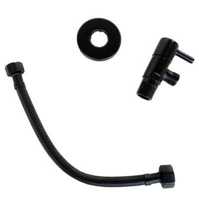 Hoekstopkraan BWS Brondby met Flexslang Mat Zwart Hoekstopkraan BWS Brondby met Flexslang Mat Zwart