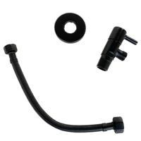 Hoekstopkraan BWS Brondby met Flexslang Mat Zwart - thumbnail