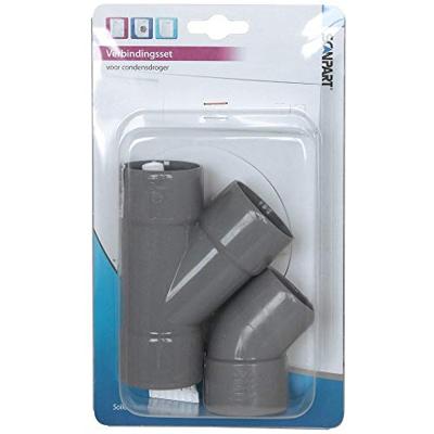 Scanpart PVC y-stuk verbindingsset condensdroger Droger accessoire Grijs Scanpart PVC y-stuk verbindingsset condensdroger Droger accessoire Grijs