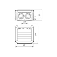 Montagedoos waterdicht 114x114 mm incl wartels - thumbnail