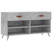 VidaXL Schoenenbank 102x35x55 cm bewerkt hout betongrijs - thumbnail