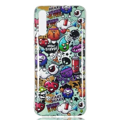 Rubbish Pattern Noctilucent TPU Soft Case for Galaxy A70