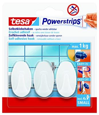 tesa POWERSTRIPS® Zelfklevende haak Ovaal Wit Inhoud: 3 stuk(s)
