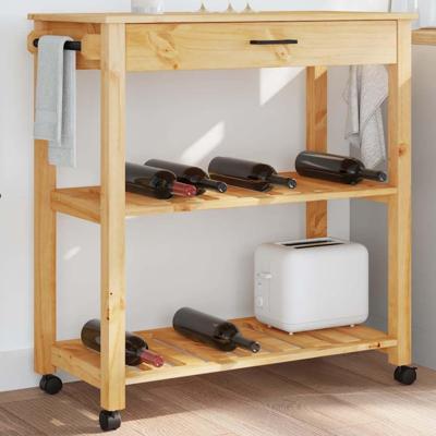 Keukentrolley MONZA 84x40x88,5 cm massief grenenhout
