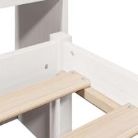 Bed met boekenkast zonder matras grenenhout wit 140x200 cm - thumbnail