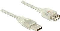 Delock 83885 Verlengkabel USB 2.0 Type-A male > USB 2.0 Type-A female 5 m transparant - thumbnail