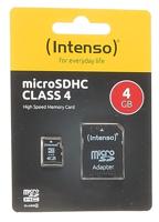 Intenso 4 GB Micro SDHC-Card microSDHC-kaart 4 GB Class 4 Incl. SD-adapter - thumbnail