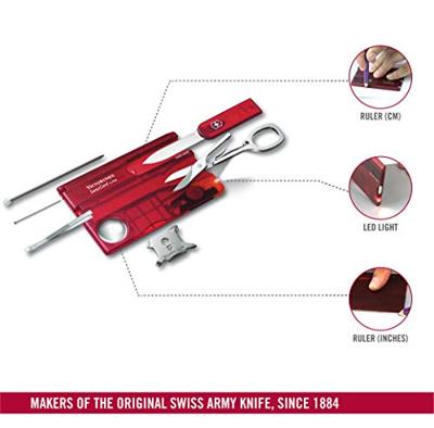 Victorinox SwissCard Lite 0.7300.T Zakgereedschapsset Aantal functies 13 Robijn (transparant)
