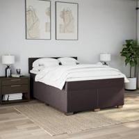 Boxspring met matras stof donkerbruin 160x200 cm - thumbnail