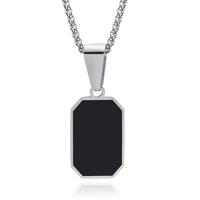 Mendes Ketting voor Mannen - Langwerpige Plaat Zilver - thumbnail