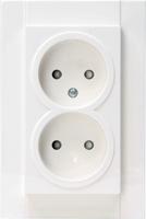 KOPP - Wandcontactdoos - Athenis HK07 - Inbouw - 1-voudig Dubbel Stopcontact - Kinderbeveiliging - Helder Glans Wit - thumbnail