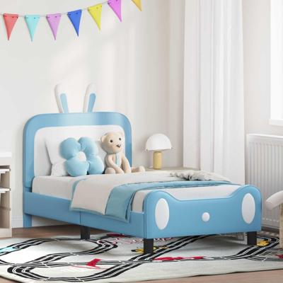 Bedframe voor kinderen met hoofdbord Blauw 80 x 160 cm PU