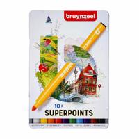 Bruynzeel super point viltstiften set 10 - thumbnail