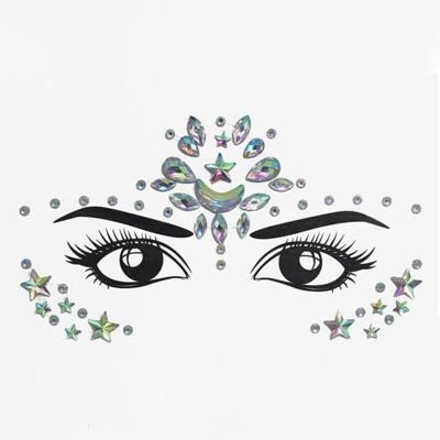 3 PC'S voorhoofd groene Masquerade make-up acryl gezicht sticker stijl: YT-50