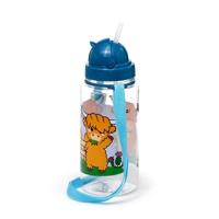 Ecozen Kinder Waterfles 450ml Flip Straw Adoramals Highland Koe - thumbnail