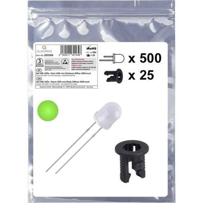 Quadrios 25O209 LED-assortiment Groen Rond 3 mm 2500 mcd 20 mA 3.0 V