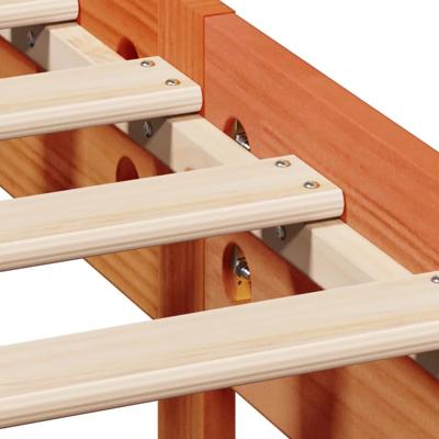 Bedframe zonder matras massief grenenhout wasbruin 120x200 cm - thumbnail