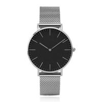 LGT JWLS Vintage Dameshorloge - Minimalistisch Quartz met Zilveren Band, Behuizing, Uuraanduiding en Wijzers, Zwarte Wijzerplaat - thumbnail