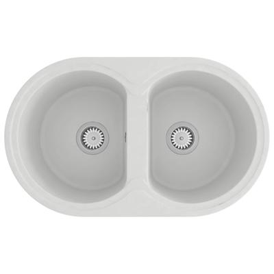 VidaXL Keukenwasbak wit 78 x 47 x 20.5 cm graniet VidaXL Keukenwasbak wit 78 x 47 x 20.5 cm graniet