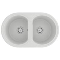 VidaXL Keukenwasbak wit 78 x 47 x 20.5 cm graniet - thumbnail