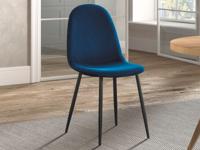 Stoel BOYA fluweel donkerblauw - thumbnail