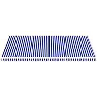 Vervangingsdoek voor luifel 6x3,5 m blauw en wit - thumbnail