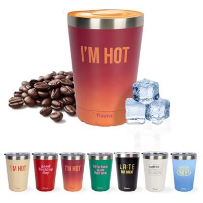 Koffiemok thermosbeker - I'm Hot/rood oranje