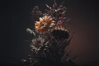 Alexsar Art schilderij Glas art bruin flora 120x80cm - thumbnail