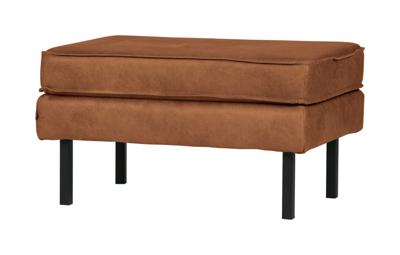 WOOOD Hocker 'Rodeo' Eco leder, kleur Cognac