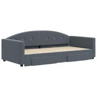 Slaapbank onderschuifbed lades 100x200 cm fluweel donkergrijs - thumbnail
